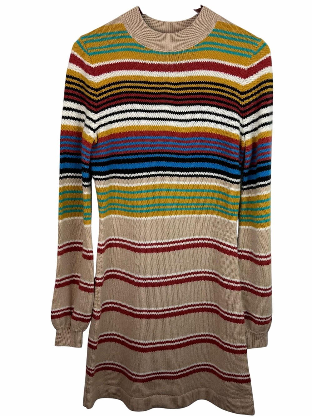 Free People | By The Fire Beige Stripe Sweater Dress